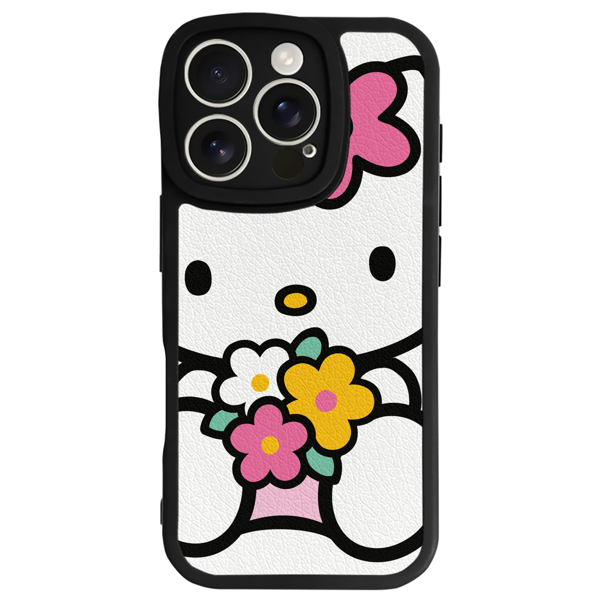 （画像用） Hello Kitty ハローキティ 【iPhone 16シリーズ対応】シリコンスマホケース（レザー調） 材質：シリコン